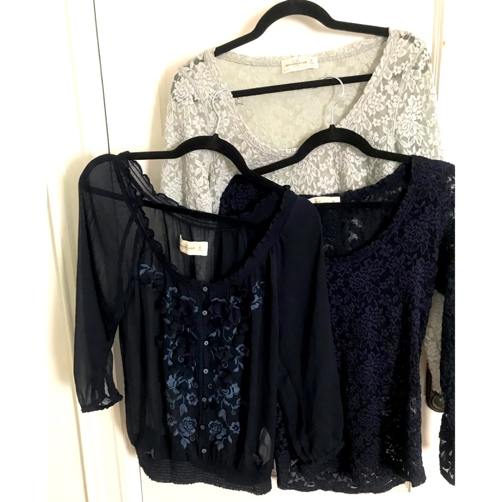 Abercrombie & Fitch Women’s  Floral Laces Top and  Sheer Blouse.